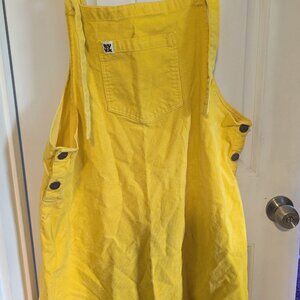Lucy & Yak yellow mini pini pinafore dress corduroy size xl